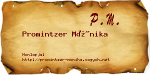 Promintzer Mónika névjegykártya